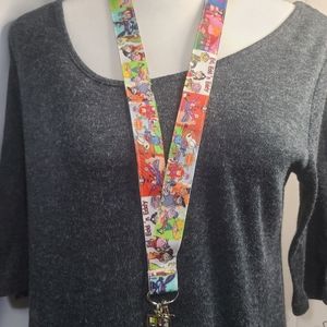 Nickelodeon 90's Cartoon Long Lanyard With Charm